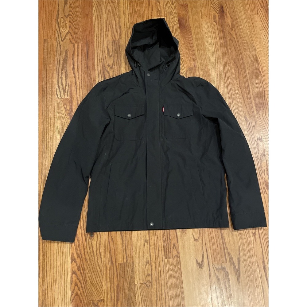 Levi's Men's Arctic‎ Cloth Windbreaker Jacket Black Size Medium Polyester Blend